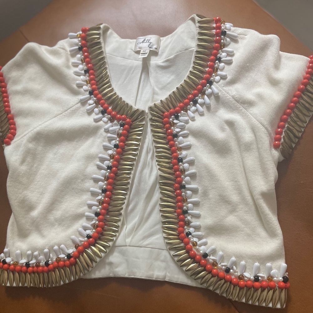 Milly of New York Beaded Embroidered Cardigan / Sweater